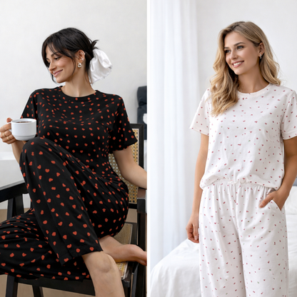 Zestaw Coozy: Bawełniana Piżama + Kapcie