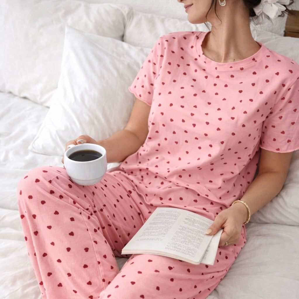 Zestaw Coozy: Bawełniana Piżama + Kapcie