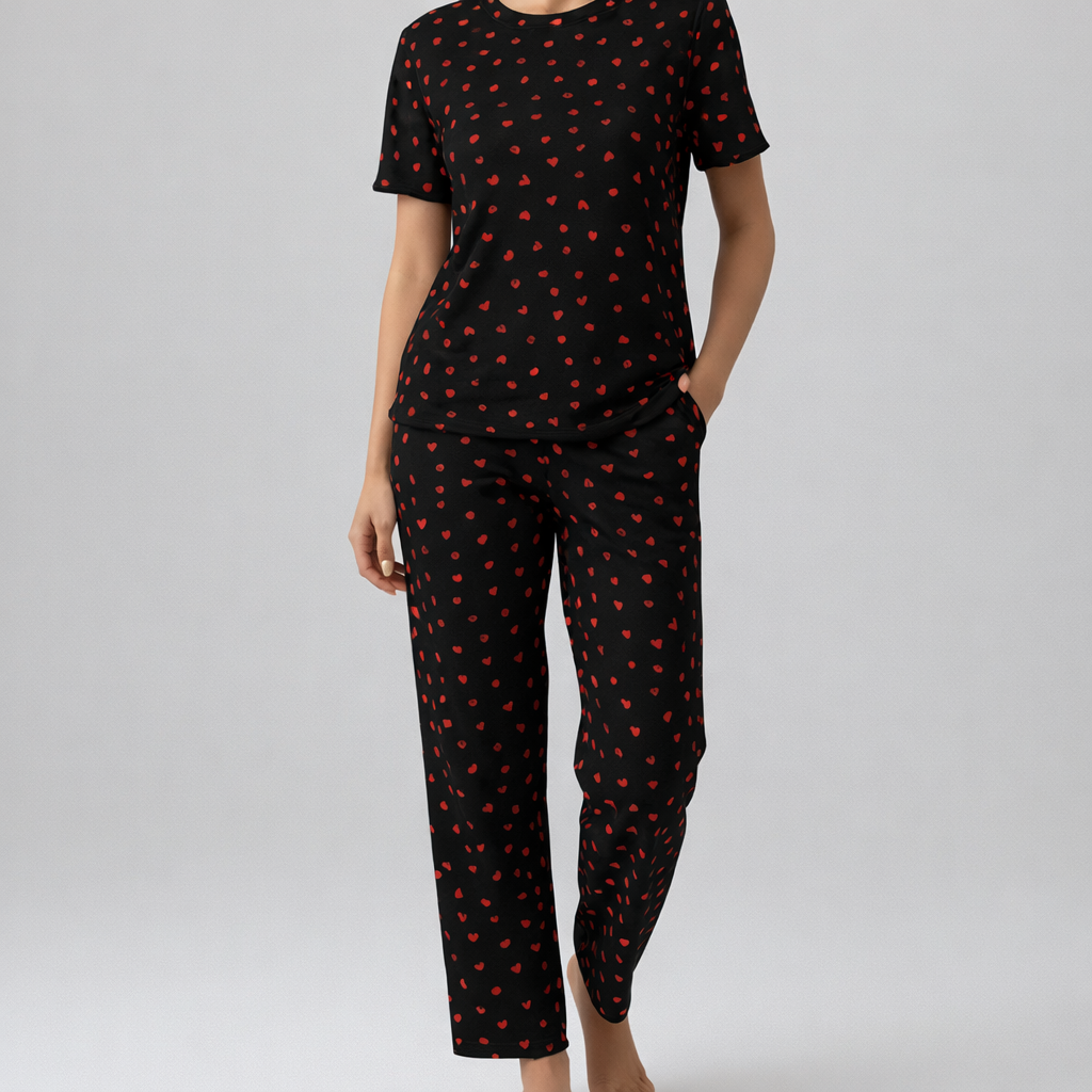 Zestaw Coozy: Bawełniana Piżama + Kapcie